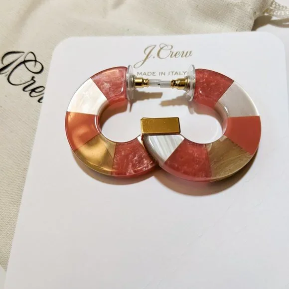 J.Crew Made-in-Italy Mixed Acetate Hoop Earrings - Picture 4 of 8